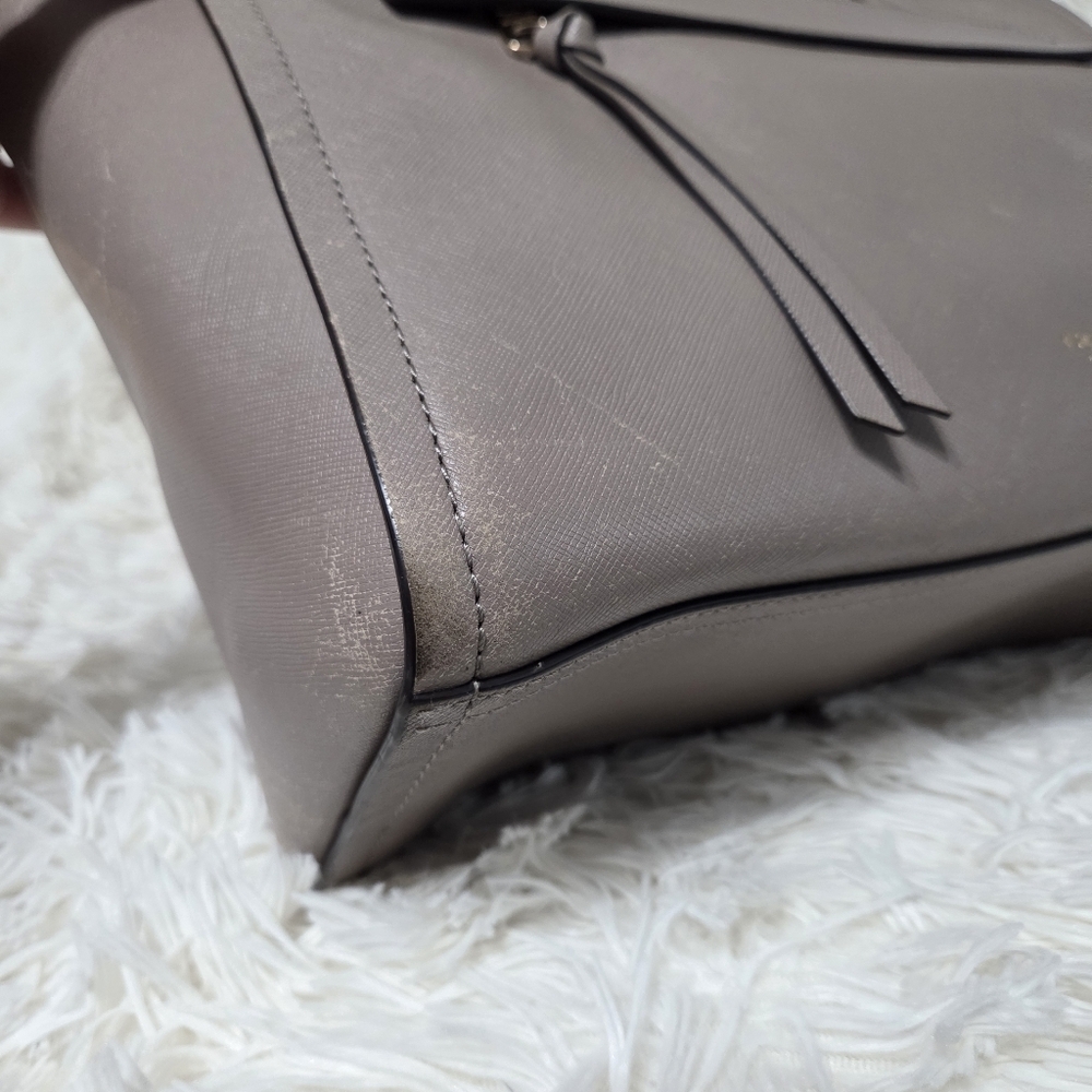 Coach Bleeker Saffiano Riley Carryall Large Crossbody Bag Taupe #30149 - Picture 8 of 16